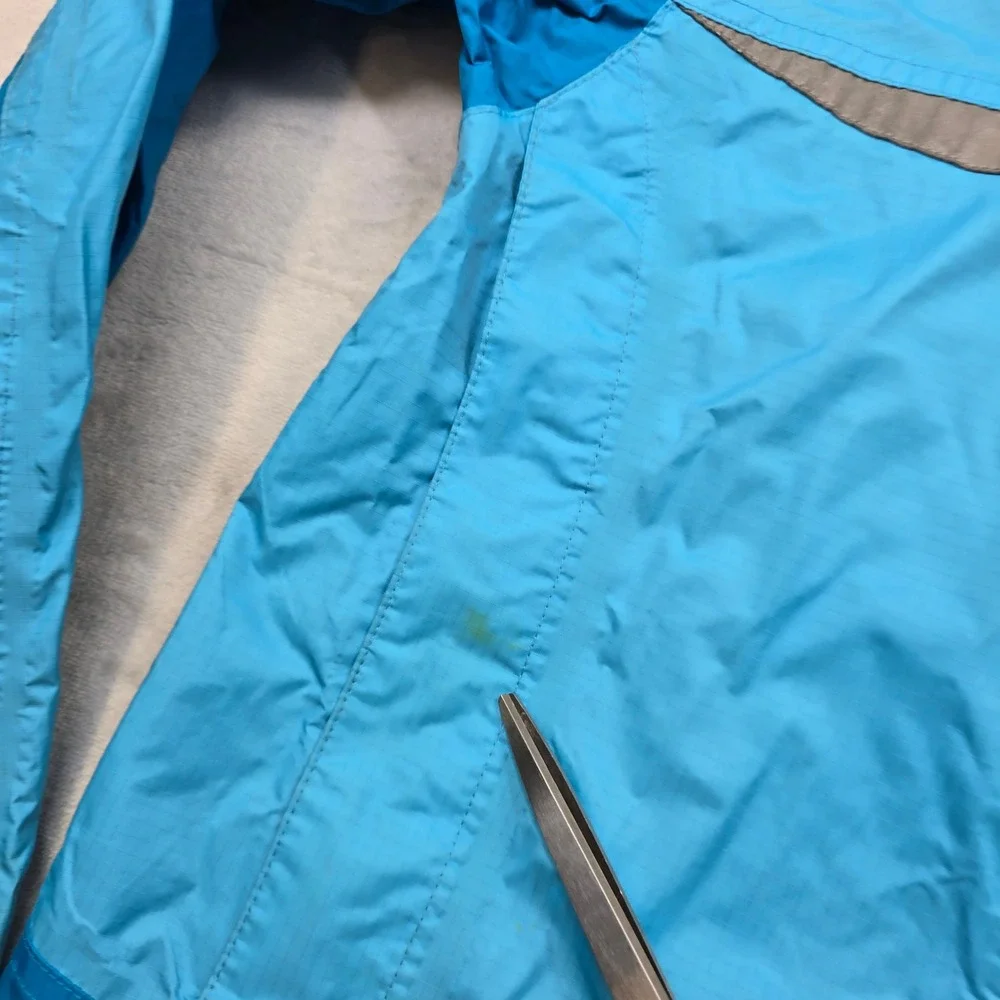 L.L.Bean Rain Jacket Kids Medium 10-12 Blue Lightweight Hooded Zip‎ Up